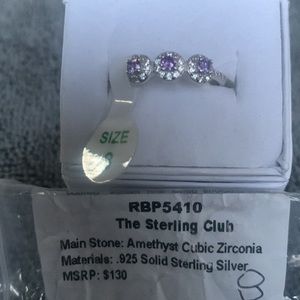 Bomb Party Amethyst Cubic Zirconia .925 Solid Sterling Silver